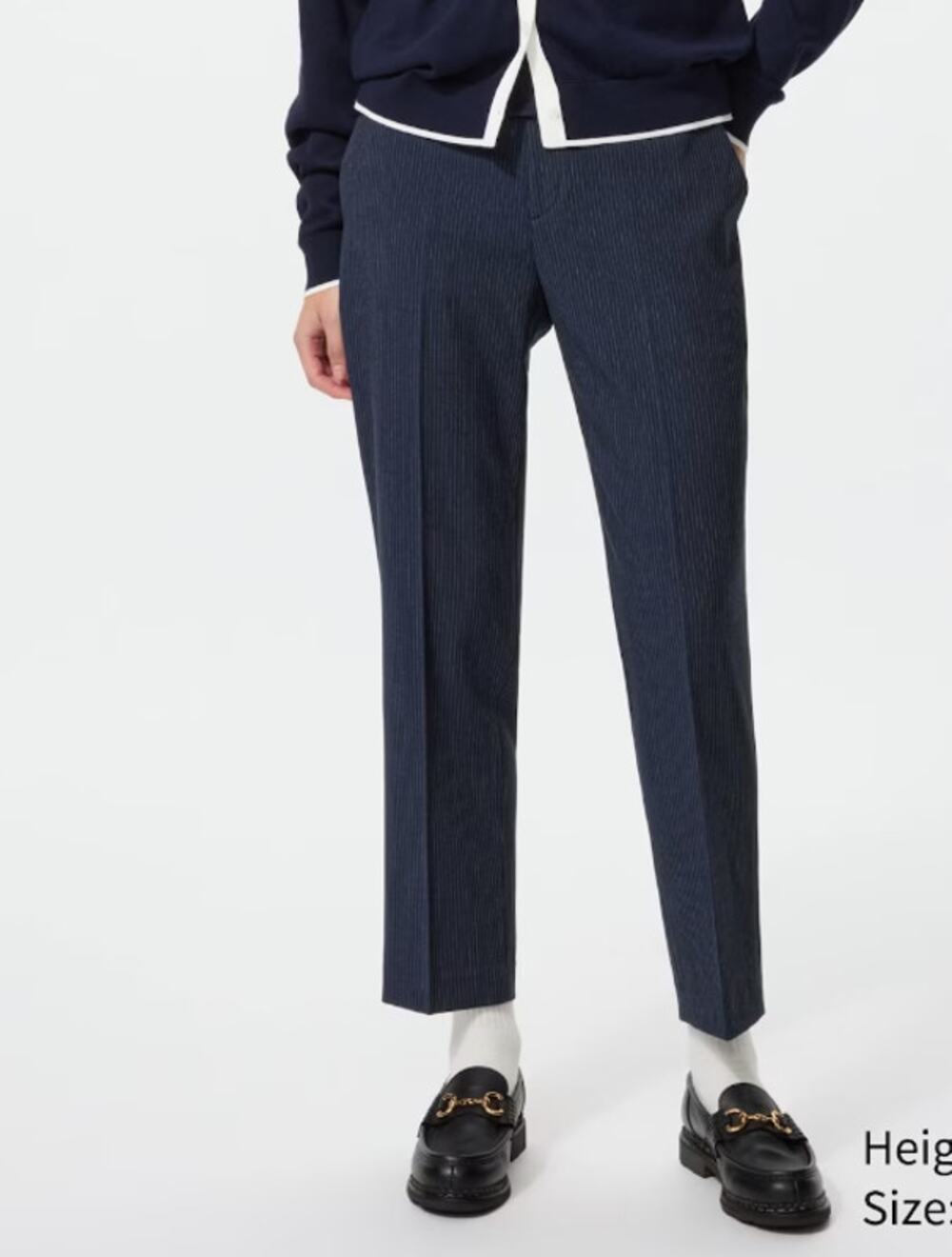 Uniqlo Smart Ankle Pants | Pinstripe Navy
